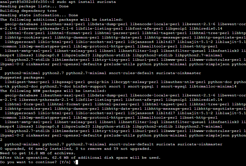 Suricata installation using apt